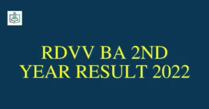RDVV BA 2nd Year Result 2022 Check @ Rdvresults.in
