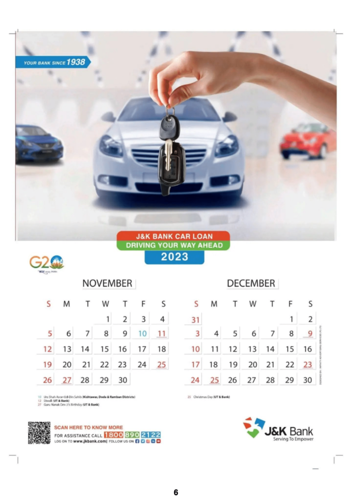 JKBANK-Calendar-november-december-2023