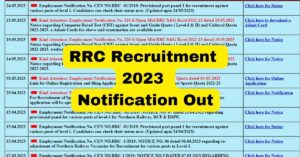 RRC Recruitment 2023 Apply Online, check Notification, Vacancies, Eligibility